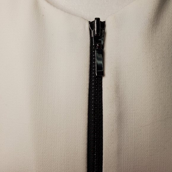 KATHERINE BARCLAY Long Coat White Blazer Zip - Picture 8 of 12